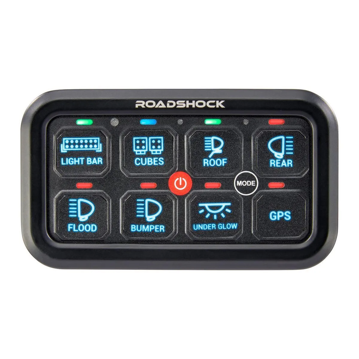 Panel De Switches Led 8 Vías Roadshock Rgb 12/24v